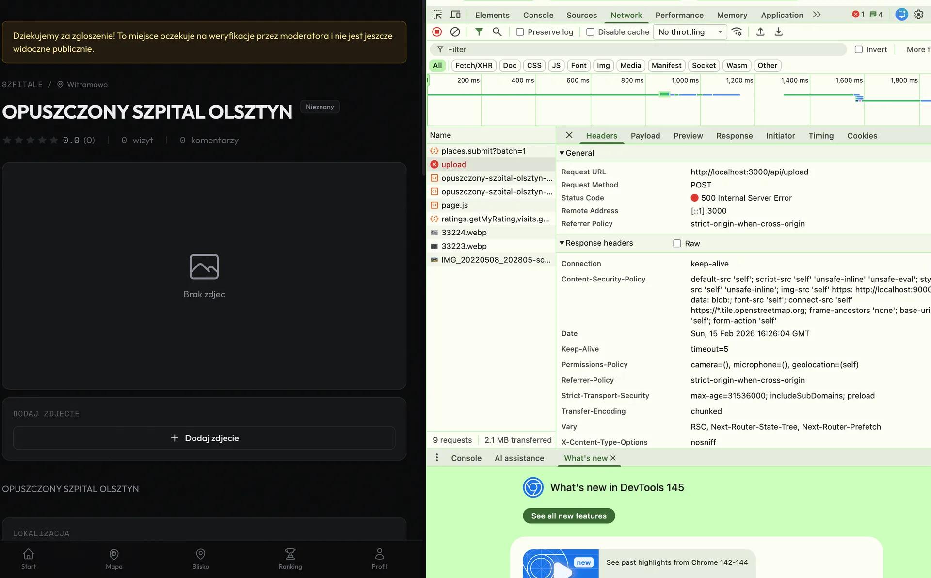 Zdjęcie opuszczonego miejsca: szpital olsztyn